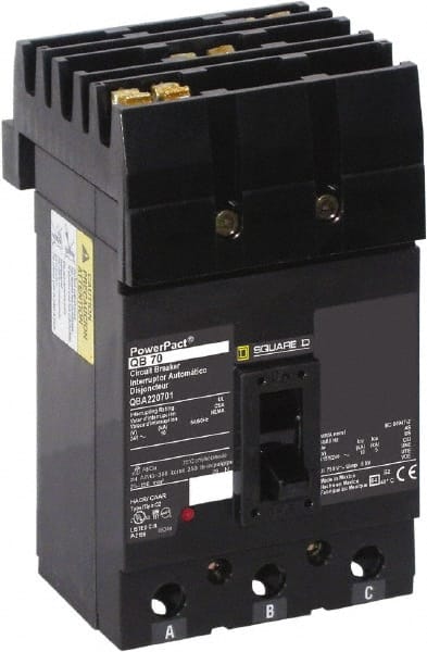 Square D - 200 Amp, 240 VAC, 2 Pole, Plug In Molded Case Circuit Breaker - Thermal Magnetic Trip, 25 kA at 240 VAC Breaking Capacity, 4 AWG - Exact Tooling