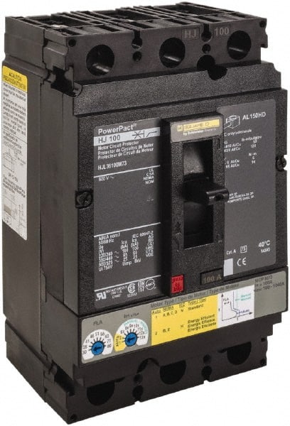 Square D - 100 Amp, 600 V, 3 Pole, Panel Mount Circuit Breaker - Electronic Trip, Multiple Breaking Capacity Ratings - Exact Tooling