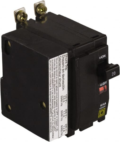 Square D - 20 Amp, 240 VAC, 2 Pole, Bolt On Miniature Circuit Breaker - 14-8 AWG - Exact Tooling