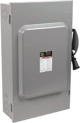 Square D - 200 Amp, 240 V, 3 Pole Nonfused Safety Switch - NEMA 1, 15 hp at 240 VAC (Single Phase), 60 hp at 240 VAC (Triple Phase), 3PST Contact Form - Exact Tooling