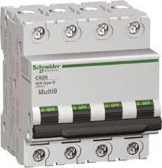 Schneider Electric - 16 Amp, 480Y/277 V, 4 Pole, DIN Rail Mount Miniature Circuit Breaker - Thermal Magnetic Trip - Exact Tooling
