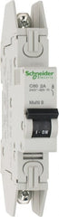 Schneider Electric - 2 Amp, 120/240 VAC, 1 Pole, DIN Rail Mounted Miniature Circuit Breaker - Thermal Magnetic Trip, 10 kA at 240 VAC Breaking Capacity, 14-4 AWG, 73mm Deep x 123.4mm High x 18mm Wide - Exact Tooling