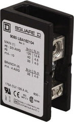 Square D - 1 Pole, 270 (Aluminium), 335 (Copper) Amp, Phenolic Power Distribution Block - 600 VAC, 1 Primary Connection - Exact Tooling