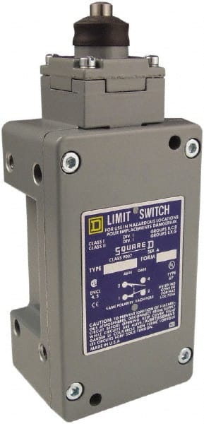 Square D - DPDT, 2NC/2NO, 600 Volt Screw Terminal, Plunger Actuator, General Purpose Limit Switch - 1, 2, 4, 6, 12, 13, 6P NEMA Rating, IP67 IPR Rating - Exact Tooling
