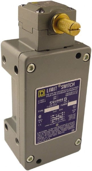 Square D - SPDT, 2NC/2NO, 600 Volt Screw Terminal, Rotary Head Actuator, General Purpose Limit Switch - 1, 2, 4, 6, 12, 13, 6P NEMA Rating, IP67 IPR Rating - Exact Tooling
