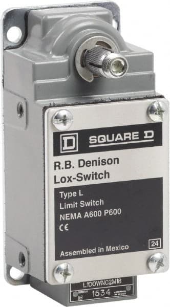 Square D - DPST, 2NC, 600 Volt Screw Terminal, Rotary Spring Return Actuator, General Purpose Limit Switch - 1, 2, 4, 12, 13 NEMA Rating, IP67 IPR Rating - Exact Tooling