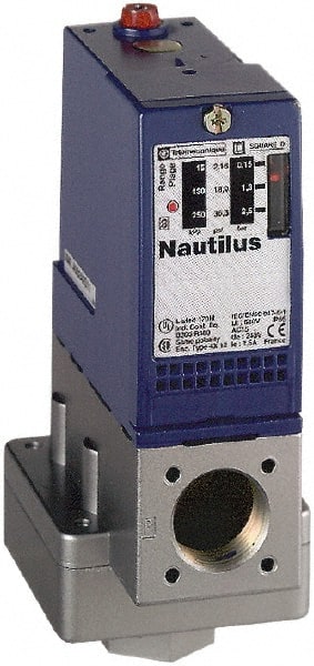 Telemecanique Sensors - 1/4 Inch NPT (Female) Connector, 10 Bar Sensor, Shock and Vibration Resistant, Control Circuit Pressure Sensor - 1.7 Inch Long x 35mm Wide, IP66, For Use with OsiSense XM - Exact Tooling