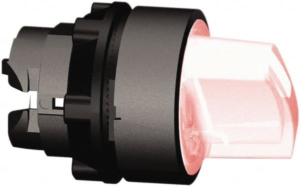 Schneider Electric - 22mm Mount Hole, 3 Position, Handle Operated, Selector Switch Only - Red, Maintained (MA), Illuminated, Shock, Vibration and Water Resistant - Exact Tooling