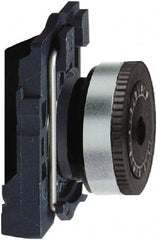 Schneider Electric - 22mm, White Markings, Selector Switch Head and Mounting Base - For Use with 6 mm Shaft Potentiometer - Exact Tooling
