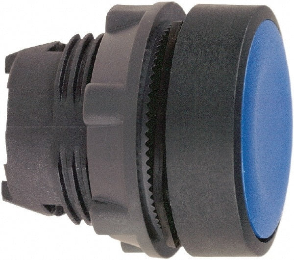 Schneider Electric - 22mm Mount Hole, Flush, Pushbutton Switch Only - Round, Blue Pushbutton, Nonilluminated, Momentary (MO) - Exact Tooling