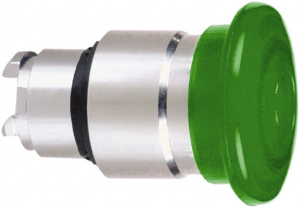 Schneider Electric - 22mm Mount Hole, Extended Mushroom Head, Pushbutton Switch Only - Round, Green Pushbutton, Nonilluminated, Maintained (MA) - Exact Tooling