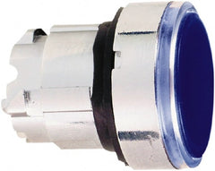 Schneider Electric - 22mm Mount Hole, Flush, Pushbutton Switch Only - Round, Blue Pushbutton, Nonilluminated, Momentary (MO) - Exact Tooling