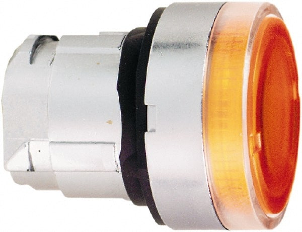 Schneider Electric - 22mm Mount Hole, Flush, Pushbutton Switch Only - Round, Orange Pushbutton, Illuminated, Momentary (MO) - Exact Tooling
