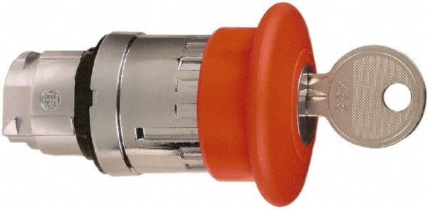 Schneider Electric - 22mm Mount Hole, Extended Mushroom Head, Pushbutton Switch Only - Round, Red Pushbutton, Maintained (MA), Momentary (MO) - Exact Tooling