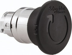 Schneider Electric - 22mm Mount Hole, Extended Mushroom Head, Pushbutton Switch Only - Round, Black Pushbutton, Nonilluminated, Maintained (MA) - Exact Tooling