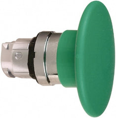 Schneider Electric - 22mm Mount Hole, Extended Mushroom Head, Pushbutton Switch Only - Round, Green Pushbutton, Nonilluminated, Momentary (MO) - Exact Tooling