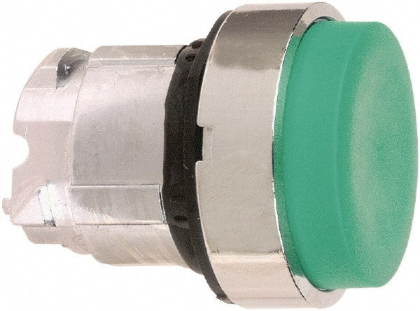 Schneider Electric - 22mm Mount Hole, Extended Straight, Pushbutton Switch Only - Round, Green Pushbutton, Maintained (MA) - Exact Tooling