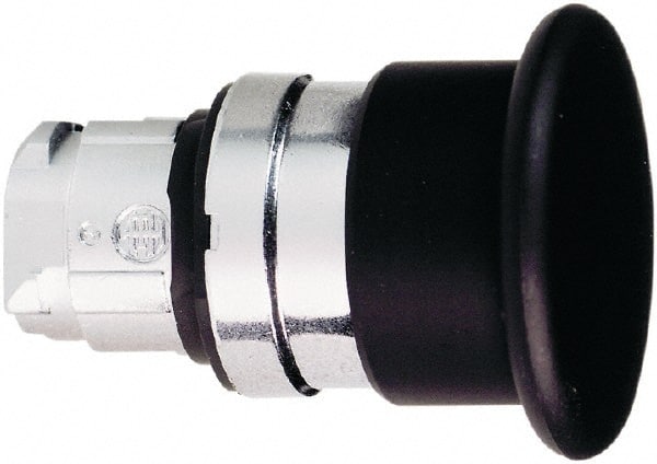 Schneider Electric - 22mm Mount Hole, Extended Mushroom Head, Pushbutton Switch Only - Round, Black Pushbutton, Nonilluminated, Momentary (MO) - Exact Tooling