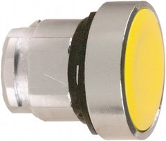 Schneider Electric - 22mm Mount Hole, Flush, Pushbutton Switch Only - Round, Yellow Pushbutton, Maintained (MA) - Exact Tooling