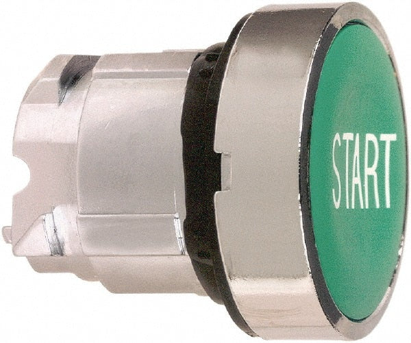 Schneider Electric - 22mm Mount Hole, Flush, Pushbutton Switch Only - Round, Green Pushbutton, Nonilluminated, Momentary (MO) - Exact Tooling