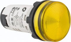 Schneider Electric - 24 V Yellow Lens LED Pilot Light - Round Lens, Screw Clamp Connector, 29mm Wide - Exact Tooling