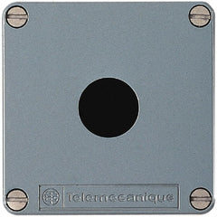 Schneider Electric - 1 Hole, 22mm Hole Diameter, Zinc Alloy Pushbutton Switch Enclosure - 80mm High x 80mm Wide x 49mm Deep - Exact Tooling