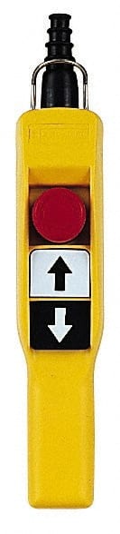 Schneider Electric - 3 Operator, Pushbutton Pendant Control Station - Up-Down-Emergency Stop (Legend), Momentary Switch, 2NO/1NC Contact - Exact Tooling