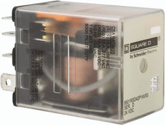 Square D - Electromechanical Plug-in General Purpose Relay - 10 Amp at 240 VAC, DPDT, 24 VDC - Exact Tooling