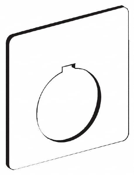 Schneider Electric - Square, Plastic Legend Plate - Blank - White Background, 30mm Hole Diameter, 57 Inch Square - Exact Tooling
