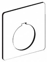 Schneider Electric - Square, Plastic Legend Plate - Blank - White Background, 30mm Hole Diameter, 57 Inch Square - Exact Tooling