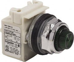 Schneider Electric - 120 VAC Green Lens LED Pilot Light - Round Lens, Screw Clamp Connector - Exact Tooling