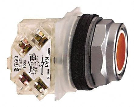 Schneider Electric - 30mm Mount Hole, Flush, Pushbutton Switch with Contact Block - Octagon, Red Pushbutton, Momentary (MO) - Exact Tooling