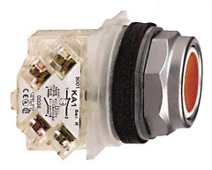 Schneider Electric - 30mm Mount Hole, Flush, Pushbutton Switch with Contact Block - Octagon, Red Pushbutton, Momentary (MO) - Exact Tooling