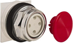 Schneider Electric - 30mm Mount Hole, Extended Straight, Pushbutton Switch Only - Round, Red Pushbutton, Momentary (MO), Weatherproof, Dust and Oil Resistant - Exact Tooling