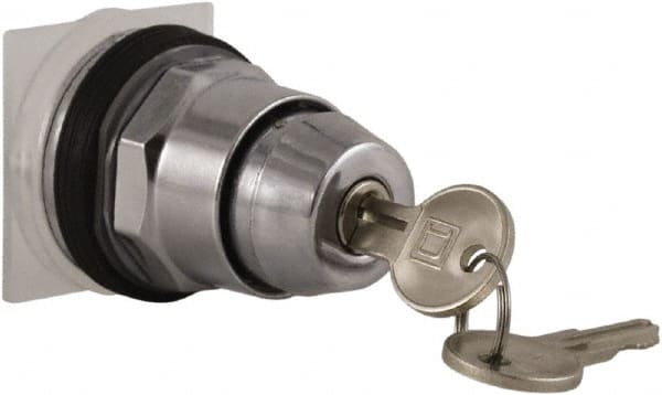 Schneider Electric - 30mm Mount Hole, 2 Position, Knob and Pushbutton Operated, Selector Switch Only - Black, Momentary (MO), without Contact Blocks, Weatherproof and Dust and Oil Resistant - Exact Tooling