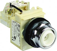 Schneider Electric - 120 V Neon Press-to-Test Indicating Light - Round Lens, Screw Clamp Connector - Exact Tooling