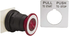 Schneider Electric - 30mm Mount Hole, Extended Straight, Pushbutton Switch Only - Red Pushbutton, Maintained (MA), Momentary (MO) - Exact Tooling
