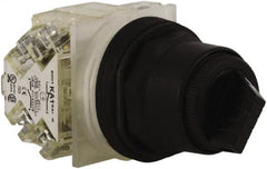 Schneider Electric - 30mm Mount Hole, 2 Position, Knob and Pushbutton Operated, Selector Switch - Black, Maintained (MA), Anticorrosive, Weatherproof, Dust and Oil Resistant - Exact Tooling
