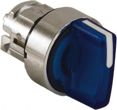 Schneider Electric - 22mm Mount Hole, 3 Position, Handle Operated, Selector Switch - Blue, Maintained (MA), Illuminated, Shock, Vibration and Water Resistant - Exact Tooling