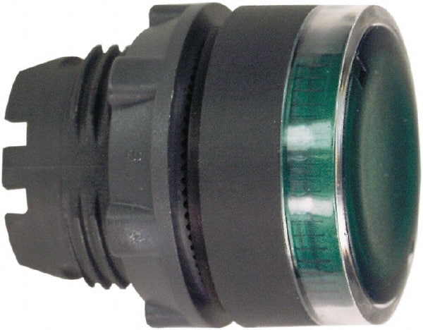 Schneider Electric - 22mm Mount Hole, Flush, Pushbutton Switch Only - Round, Green Pushbutton, Illuminated, Momentary (MO) - Exact Tooling