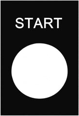 Schneider Electric - Rectangular, PVC Legend Plate - Start - Black Background, White Letters, 22mm Hole Diameter, 30mm Wide x 40mm High - Exact Tooling