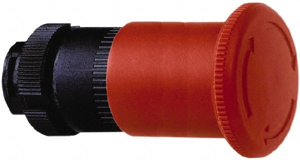 Schneider Electric - 22mm Mount Hole, Extended Mushroom Head, Pushbutton Switch Only - Round, Red Pushbutton, Nonilluminated, Maintained (MA), Off, Shock and Vibration Resistant - Exact Tooling