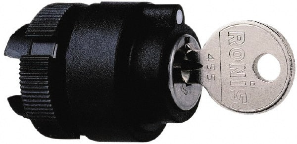 Schneider Electric - 22mm Mount Hole, 2 Position, Key Operated, Selector Switch Only - Black, Maintained (MA), Shock and Vibration Resistant - Exact Tooling