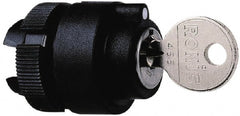 Schneider Electric - 22mm Mount Hole, 2 Position, Key Operated, Selector Switch Only - Black, Maintained (MA), Shock and Vibration Resistant - Exact Tooling