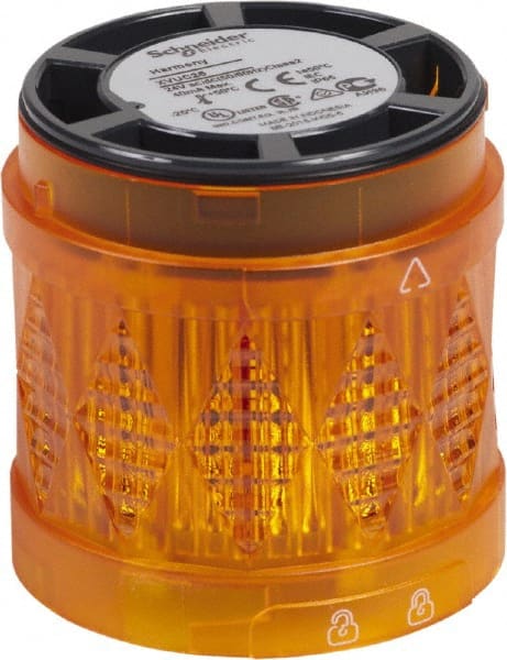 Schneider Electric - LED Lamp, Orange, Steady, Stackable Tower Light Module - 24 VAC/VDC, 40 Milliamp, IP65 Ingress Rating, Base Mount - Exact Tooling