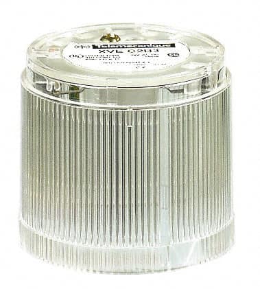 Schneider Electric - LED Lamp, Clear, Steady, Stackable Tower Light Module - 24 VAC/VDC, 25 Milliamp, IP40, IP42 Ingress Rating, Base Mount - Exact Tooling