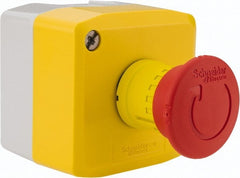 Schneider Electric - 1 Operator, Mushroom Head Control Station - No Legend (Legend), Turn to Release Switch, NO/2NC Contact, NEMA 13, 4X - Exact Tooling