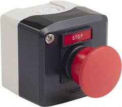 Schneider Electric - 1 Operator, Mushroom Head Control Station - Stop (Legend), Momentary Switch, NC Contact, NEMA 13, 4X - Exact Tooling