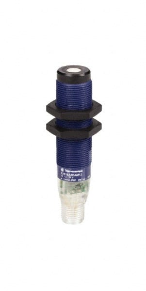 Telemecanique Sensors - PNP, 102 to 1000mm Detection, Cylinder, Ultrasonic Proximity Sensor - IP67, 12 VDC, 15 VDC, 12 VDC, 15 VDC, 24 VDC, 3.06 Inch Long x 0.709 Inch Wide - Exact Tooling