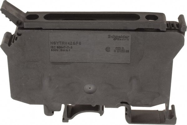Schneider Electric - 1 Pole, 500 Volt, 10 Amp, -40 to 266°F, DIN Rail Mount, Polyamide Fused Terminal Block - 3 Contacts, 1/2 to 16mm Compatibility, 60-1/2mm High - Exact Tooling
